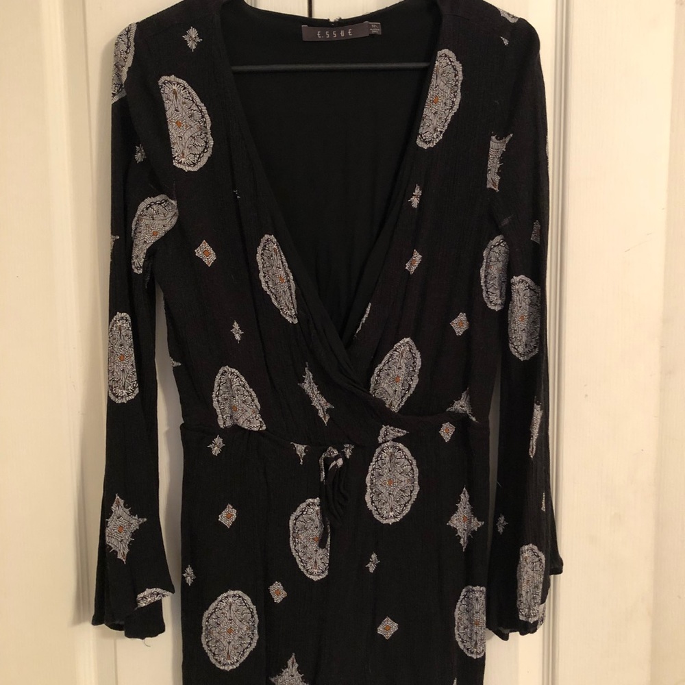 Boho bell sleeve romper